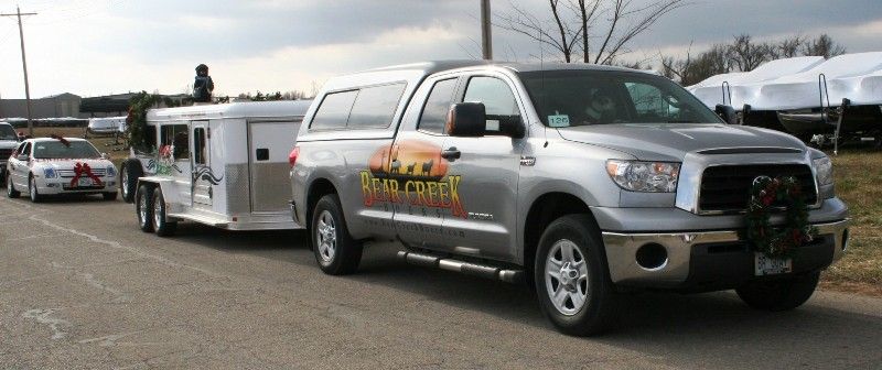 Truck and Trailer In 2011 Lebanon, MO Christmas Parade, usually have more decor but had 40 MPH wind