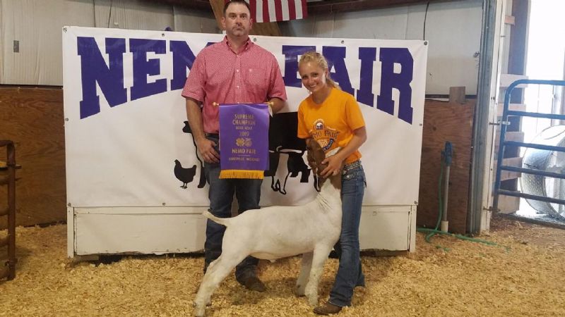 Congratulations to Libby Reinsch for winning Grand Champion Market Wether and Supreme Champion Boer